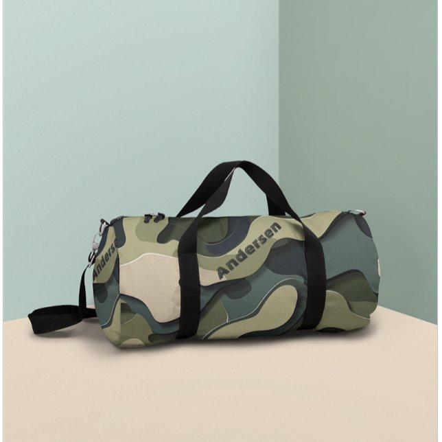 Militärisches Monogramm der Retro-Camouflage Duffle Bag (Von Creator hochgeladen)