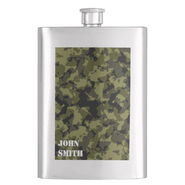 Militärisches Muster im Camouflage-Stil Flachmann (Vorderseite)