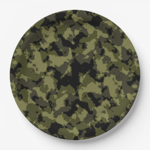 Militärisches Muster im Camouflage-Stil Pappteller