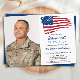 Militärisches Party Foto USA Flag Einladung