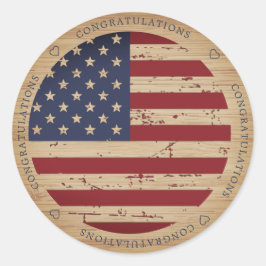 Militärisches Patriotisches amerikanisches Flag He Runder Aufkleber