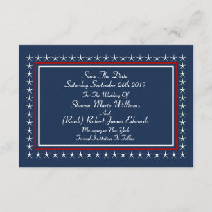 Militärisches Patriotisches Hochzeitstil rettet di Save The Date