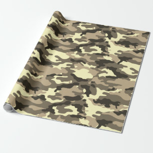 Militärisches Sepia Dusty Brown Camouflage Camouf Geschenkpapier