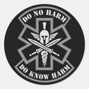 Militärisches Spartanisches Medizinisches Styling Runder Aufkleber