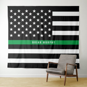 Militärisches Thin Green Line-Monogramm Wandteppich