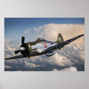 Militärisches Vintage-Kriegsflugzeug Poster Art