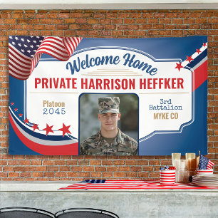 Militärisches Willkommen-zu-Hause-Foto Patrioten-U Banner