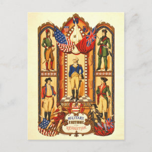 Militärkostüm der Revolution Postkarte