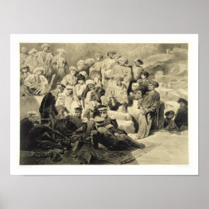 Militärmahlzeit in den Ruinen bei Sioukh, Poster