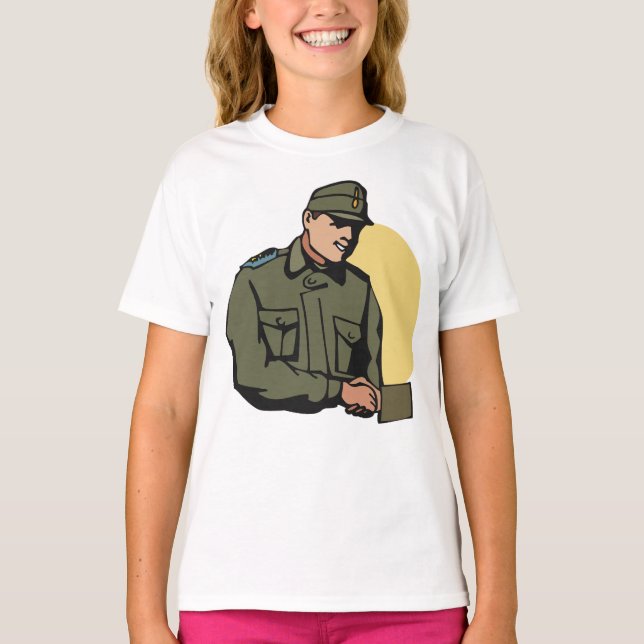 Militäroffizier Retro Army Soldier T-Shirt (Vorderseite)