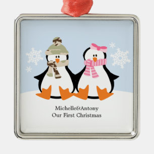 Militärpaar-Weihnachtsverzierungen Silbernes Ornament
