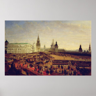 Militärparade während der Krönung von Alexander Poster