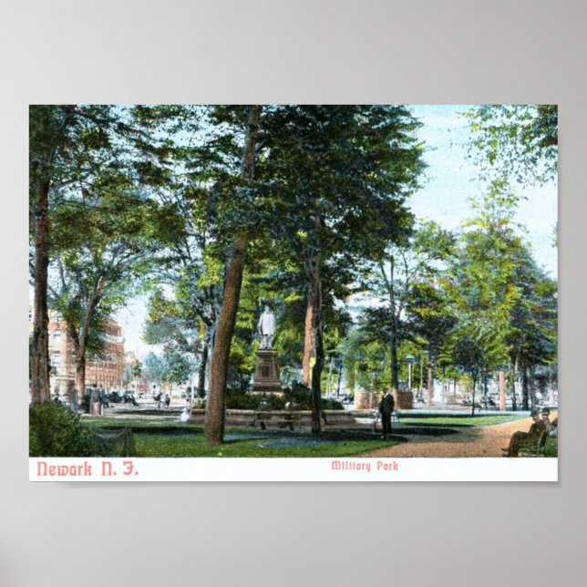 Militärpark, Newark, NJ 1908 Vintag Poster (Vorne)