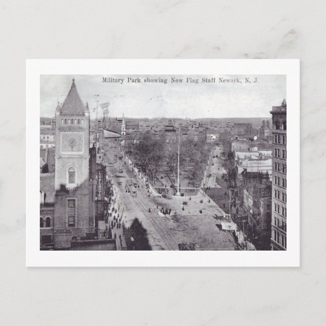 Militärpark, Newark NJ Vintag Postkarte (Vorderseite)