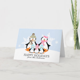 MilitärPinguin-Familien-Weihnachtskarten Feiertagskarte