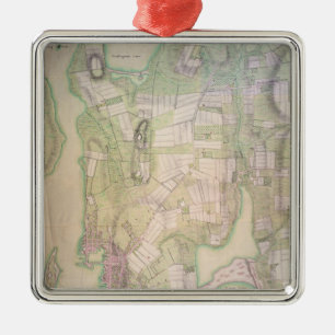 Militärplan von Newport, 1777 Silbernes Ornament