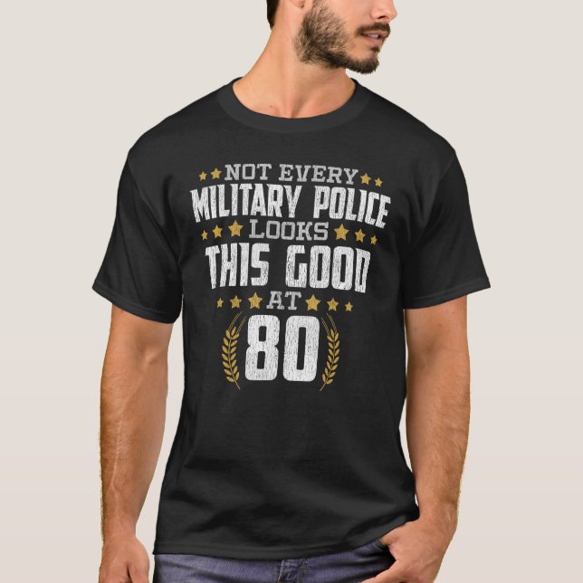 Militärpolizei 80. Geburtstag T-Shirt (Vorderseite)