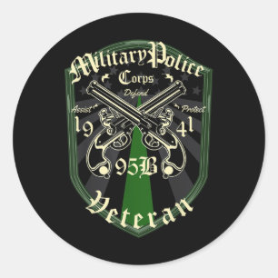 Militärpolizei 95 Bravo Veteran Runder Aufkleber