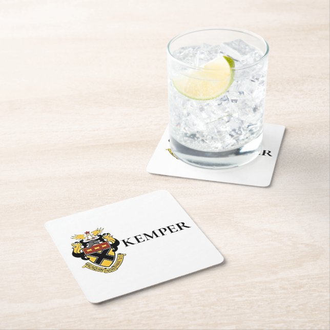 Militärschule Kemper und Uni Rechteckiger Pappuntersetzer (Vor Ort)