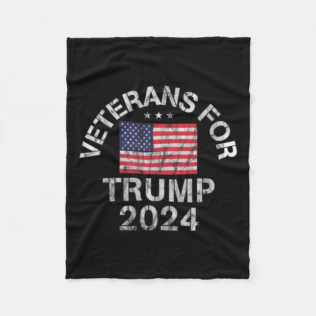 Militärveteranen für Trump 2024 Fleecedecke (Vorderseite)
