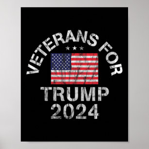 Militärveteranen für Trump 2024 Poster