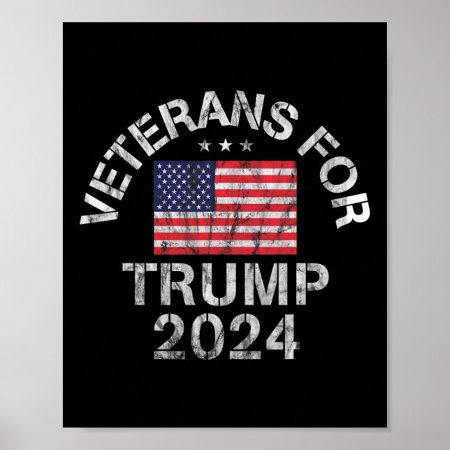 Militärveteranen für Trump 2024 Poster (Vorne)
