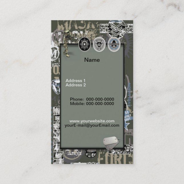 MilitärVisitenkarte Visitenkarte (Vorderseite)