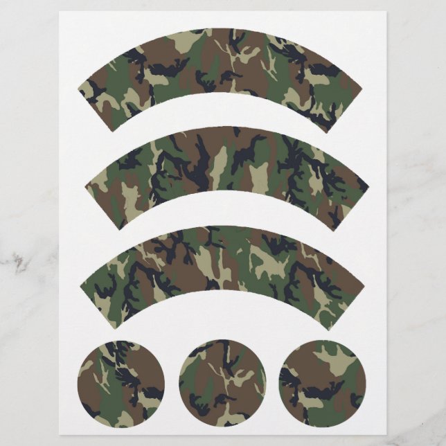 Militärwald Camouflage Cupcake Wrapper (Vorderseite)