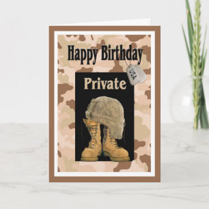 Military Army Private Birthday Card Karte