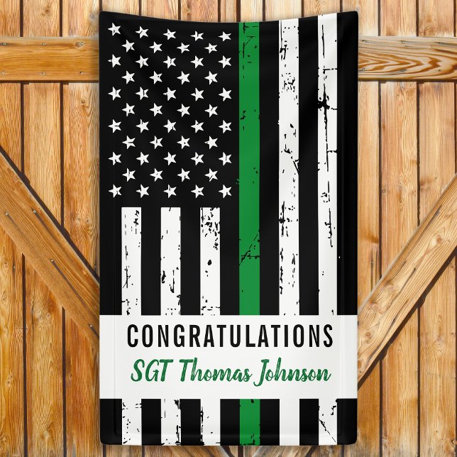 Military Army Retirement Thin Green Line Party Banner (Von Creator hochgeladen)