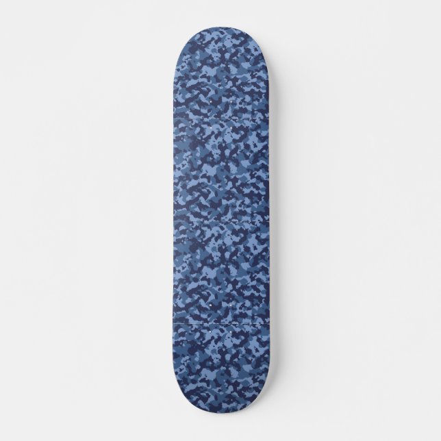 Military Blue Camouflage Camouflage Pattern Skateboard (Vorne)
