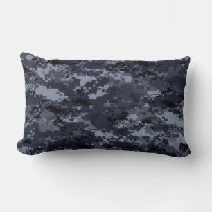 Military Blue Digital Camouflage Pillow Lendenkissen