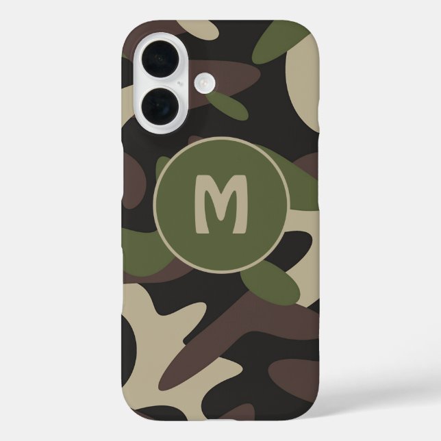 Military Camouflage Cameo Green Muster Monogram Case-Mate iPhone Hülle (Rückseite)