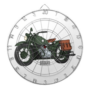Military cruiser motorcycle cartoon illustration  dartscheibe