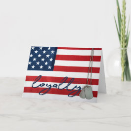Military Dog Tags on American flag Karte