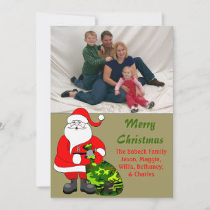 Military Family Christmas Foto Card Feiertagskarte