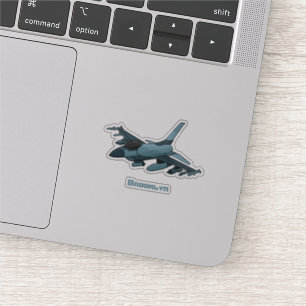 Military Fighter Jet Plane Cartoon Aufkleber