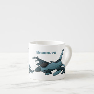Military Fighter Jet Plane Cartoon Espressotasse