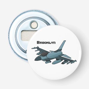 Military Fighter Jet Plane Cartoon Flaschenöffner