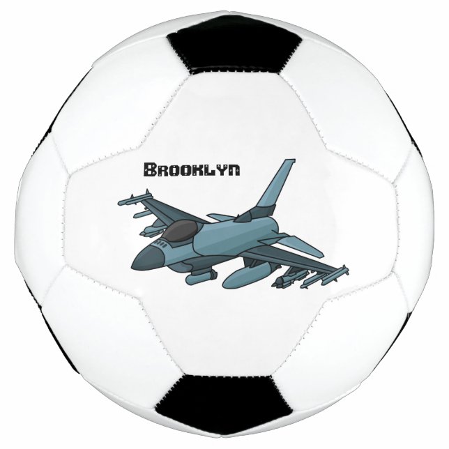 Military Fighter Jet Plane Cartoon Fußball (Vorderseite)
