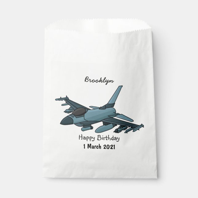 Military Fighter Jet Plane Cartoon Geschenktütchen (Vorderseite)