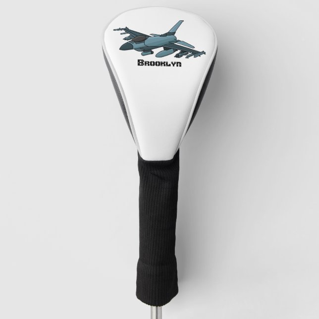 Military Fighter Jet Plane Cartoon Golf Headcover (Vorderseite)