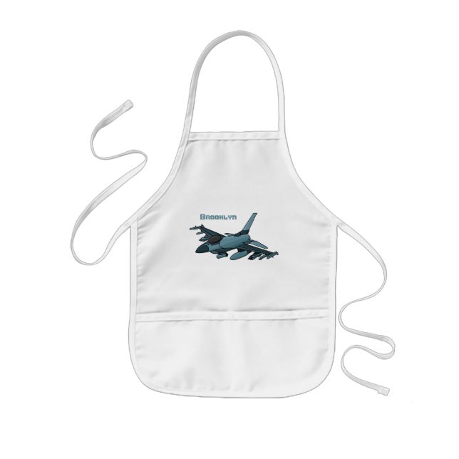 Military Fighter Jet Plane Cartoon Kinderschürze (Vorne)