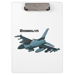 Military Fighter Jet Plane Cartoon Klemmbrett