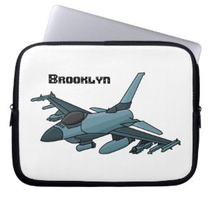 Military Fighter Jet Plane Cartoon Laptopschutzhülle
