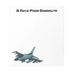Military Fighter Jet Plane Cartoon Notizblock