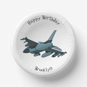 Military Fighter Jet Plane Cartoon Pappteller