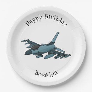 Military Fighter Jet Plane Cartoon Pappteller