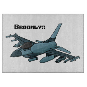 Military Fighter Jet Plane Cartoon Schneidebrett