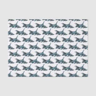 Military Fighter Jet Plane Cartoon Seidenpapier